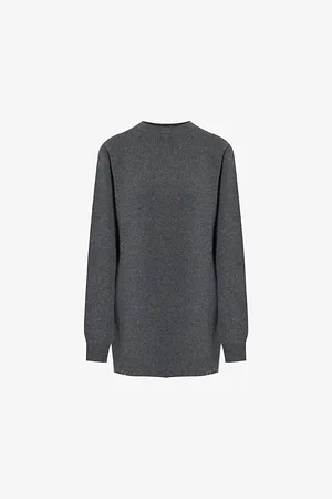 The Frankie Shop Womens Maxime Round-Neck Long-Sleeves Knitted Mini Dress