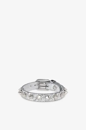 Christian Louboutin Mens Cabata Spikes Leather Bracelet