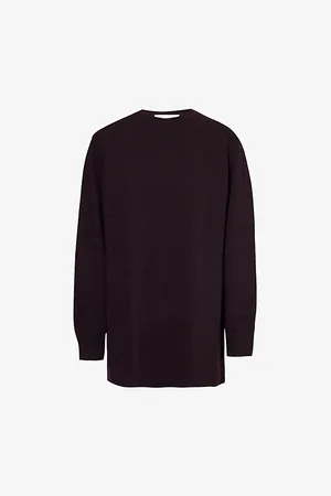 The Frankie Shop Womens Maxime Round-Neck Long-Sleeves Knitted Mini Dress