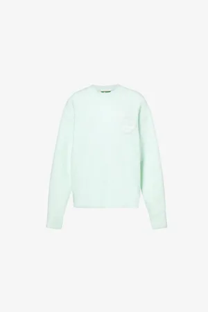 The Couture Club Womens Fluffy-Emblem Round-Neck Jumper