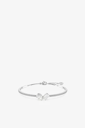 Swarovski Womens Mesmera Rhodium-Plated Brass and Zirconia Bracelet
