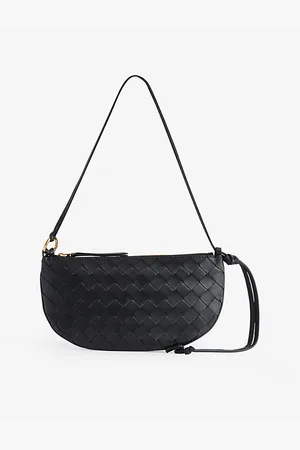 Bottega Veneta Womens Gemellini Intrecciato-Weave Leather Pouch
