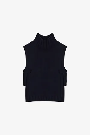Soeur Womens Or Tie-Detail Wool-Blend Jumper