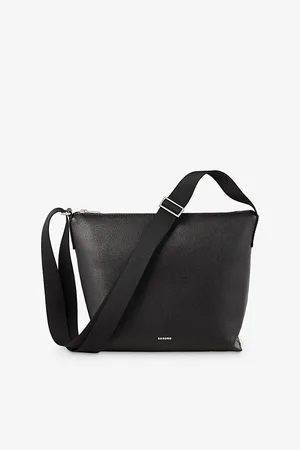 Sandro Womens Branded Leather Cross-Body Bag