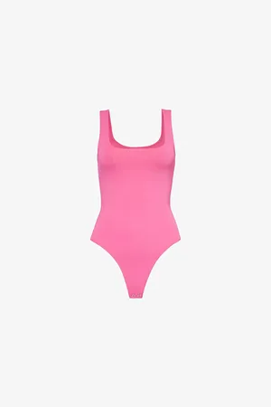 GOOD AMERICAN Womens Scuba Square-Neck Stretch-Woven Body