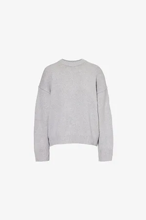 THEORY Womens Oversized Round-Neck Wool and Cashmere-Blend Jumper