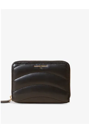 Claudie Pierlot Womens Logo-Embossed Quilted Leather Wallet