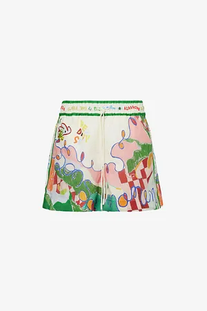ALÉMAIS Womens Nadia Printed Relaxed-Fit Linen Shorts