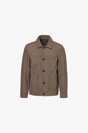 Paige Mens Wallen Two-Patch-Pockets Regular-Fit Leather Jacket