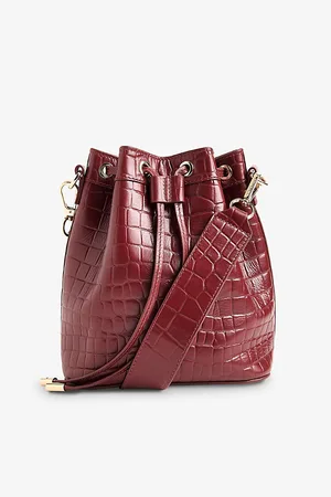 Whistles Womens Giulia Croc-Embossed Leather Bucket Bag