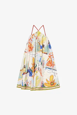 ALÉMAIS Womens La Charrasca Halter Cotton Mini Dress