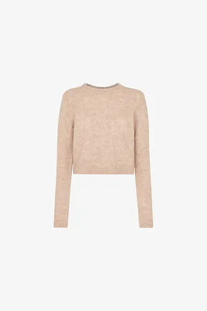 Whistles Womens Round-Neck Fluffy-Texture Knitted Jumper