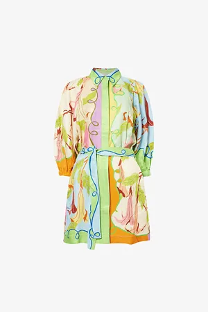ALÉMAIS Womens Rafaela Long-Sleeve Woven Mini Dress