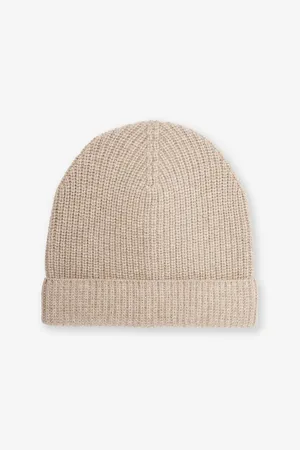 Paige Mens Elder Folded-Brim Cashmere and Wool-Blend Beanie Hat
