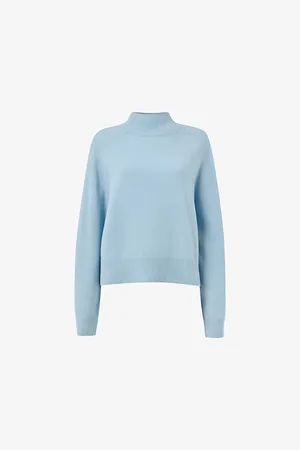 Whistles Womens Funnel-Neck Relaxed-Fit Wool Jumper