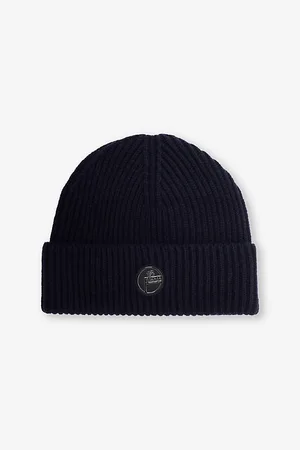 Fusalp Mens Nyx Logo-Patch Wool-Knit Beanie Hat