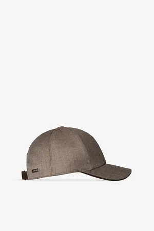 Eton Mens Contrast-Piping Brushed-Texture Stretch-Wool Baseball Cap