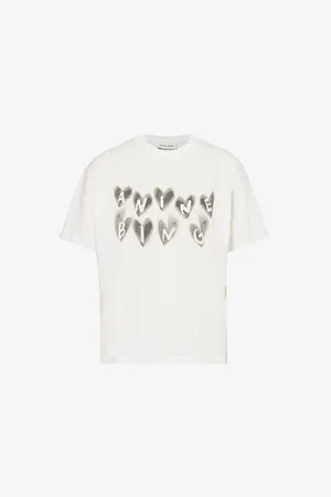 ANINE BING Womens Cade Hearts Graphic-Print Cotton-Jersey T-Shirt