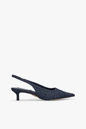 Steve Madden Womens Kari-Mr Rhinestone-Embellished Slingback Courts