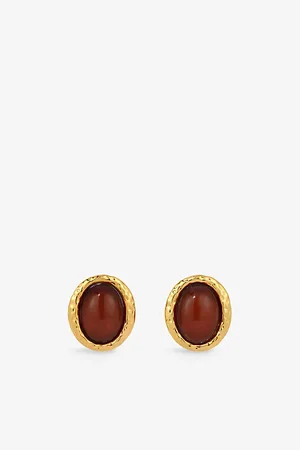 Heaven Mayhem Womens Beverly 18ct Yellow Gold-Plated Brass and Enamel Earrings