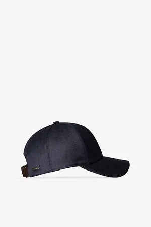 Eton Mens Contrast-Piping Brushed-Texture Stretch-Wool Baseball Cap