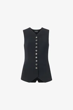 Whistles Womens Cora V-Neck Crepe Waistcoat