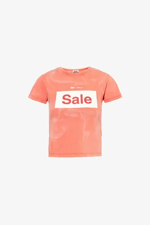 AVAVAV Womens Text-Print Short-Sleeves Cotton-Jersey T-Shirt