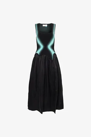 PH5 Womens Nagini Flared Knitted Midi Dress