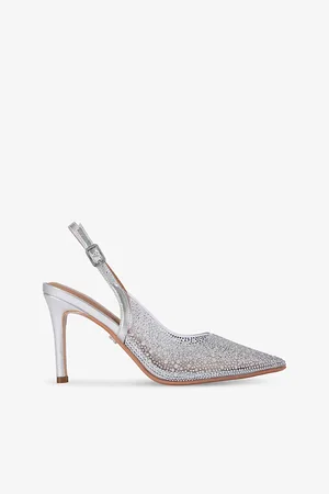 Carvela Womens Lovebird Rhinestone-Embellished Vinyl Slingback Courts