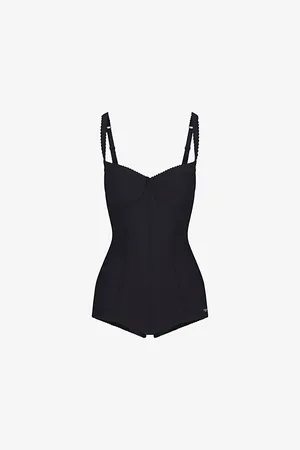 SKIMS Womens Dolce & Gabbana x Picot-Trim Stretch-Woven Body