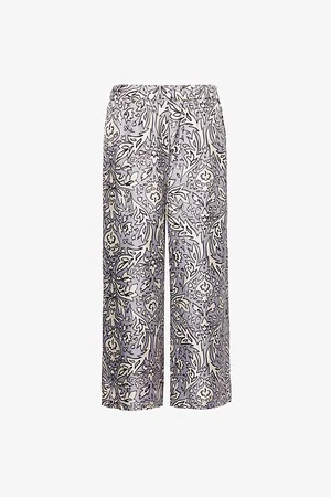Max Mara Womens Eusebio Elasticated-Waistband Straight-Leg Relaxed-Fit Silk Trousers