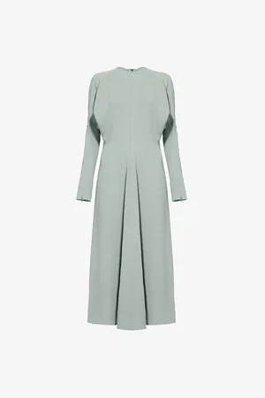 Victoria Beckham Womens Dolman Long-Sleeve Woven Midi Dress