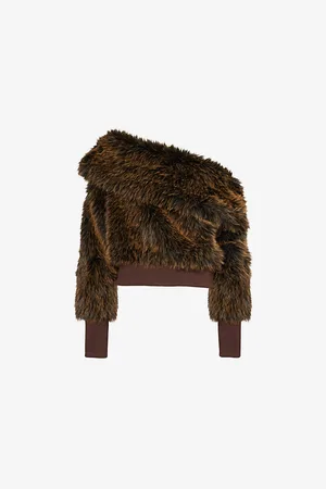 Jaded London Womens 316 Off-Shoulders Faux-Fur Jumper