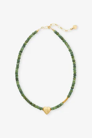 Brinker & Eliza Womens Confetti 24ct Antique Yellow-Gold Plated Brass and Gemstone Necklace
