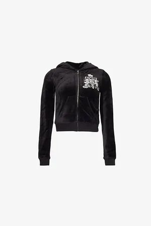 Juicy Couture Womens Robyn Juicy Now Zip-Front Velour Hoody