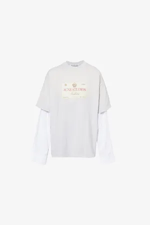 Acne Studios Womens Edra Double-Layer Long-Sleeve Cotton-Jersey T-Shirt