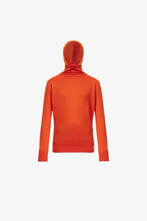 Bottega Veneta Womens Brand-Embroidery High-Neck Cashmere Hoody