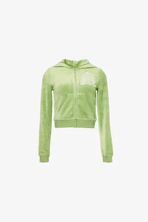 Juicy Couture Womens Robyn Juicy Now Zip-Front Velour Hoody