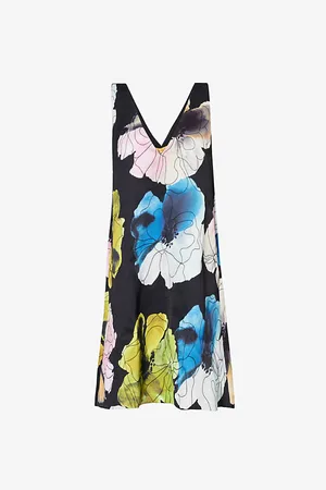 STINE GOYA Womens Flower-Print Sleeveless Woven Mini Dress