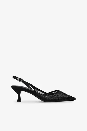 Kurt Geiger Womens Aria Low-Heel Mesh Slingback Heels