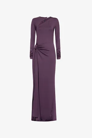 Victoria Beckham Womens Tie Front Cut-Out Stretch-Jersey Gown