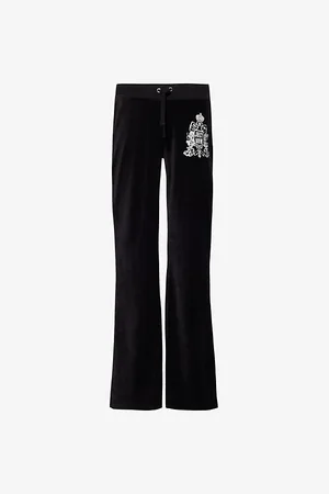 Juicy Couture Womens Caisa Juicy Now Straight-Leg Velour Jogging Bottoms