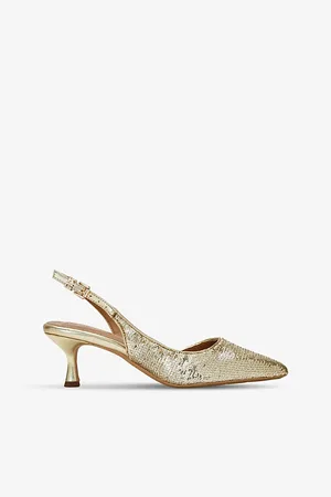 Kurt Geiger Womens Aria Low-Heel Mesh Slingback Heels