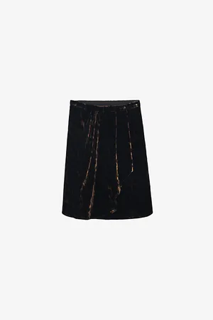 Zadig & Voltaire Womens Jerry Leopard-Print Velvet Mini Skirt