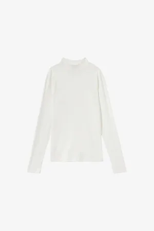 Reiss Womens Polly Ribbed Stretch-Cotton Top