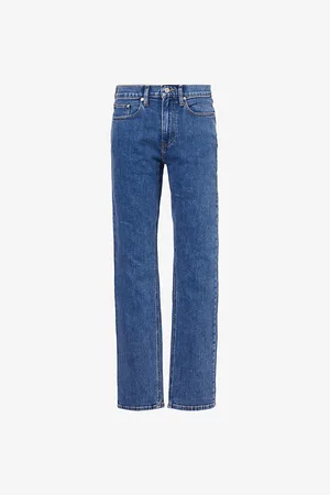 Frame Mens Modern Faded-Wash Straight-Leg Regular-Fit Stretch-Denim Jeans