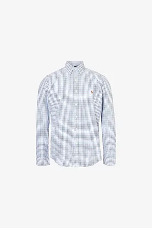 Ralph Lauren Mens Check-Pattern Custom-Fit Cotton Shirt