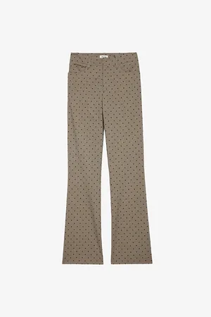 Zadig & Voltaire Womens Pistol Polka-Dot Flared-Leg Stretch-Woven Trousers