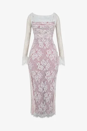 House Of Cb Womens Artemis Corseted Lace Maxi Dress