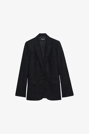 Zadig & Voltaire Womens Valse Rhinestone-Embellished Woven Blazer